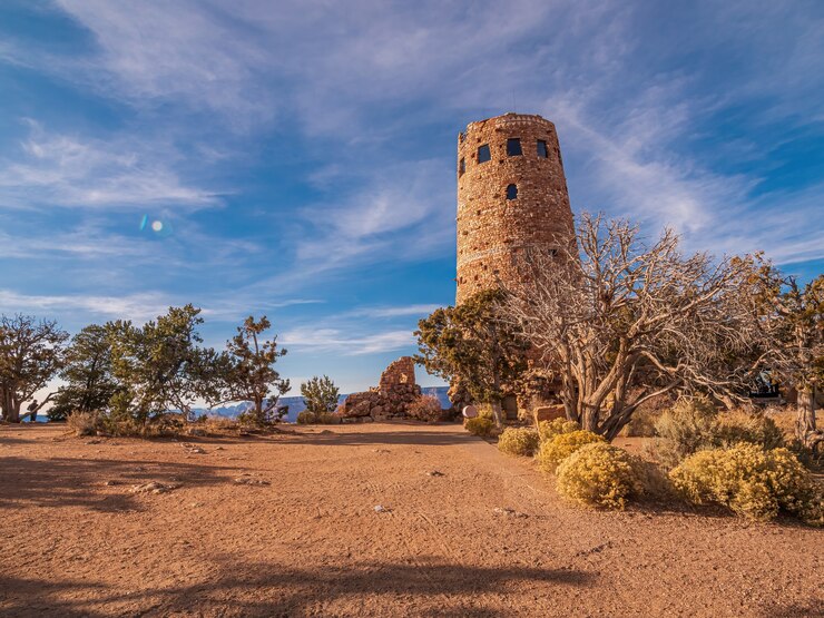 Free Photo beautiful shot of the watchtower in grand canyon national park in the usa