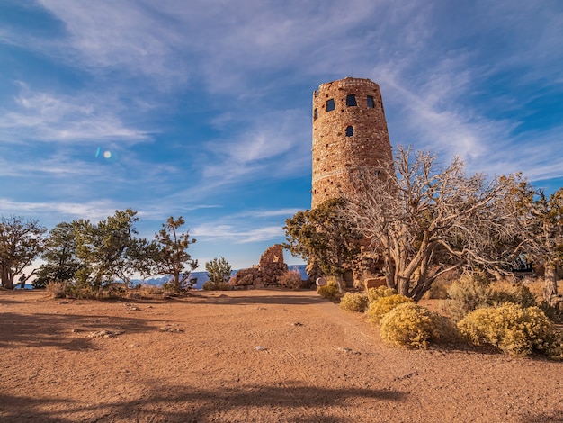 Beautiful shot of the watchtower in Grand Canyon National Park in the USA