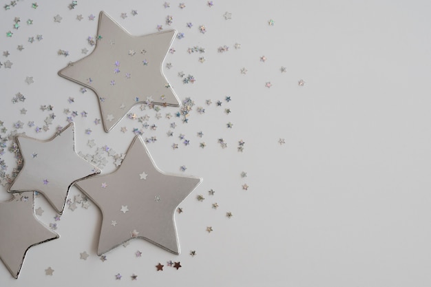 Free photo beautiful silver stars background