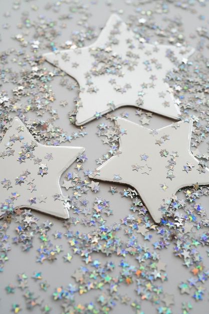 Beautiful silver stars background