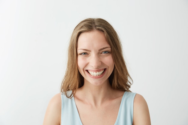 Free photo beautiful sincere happy girl smiling laughing .