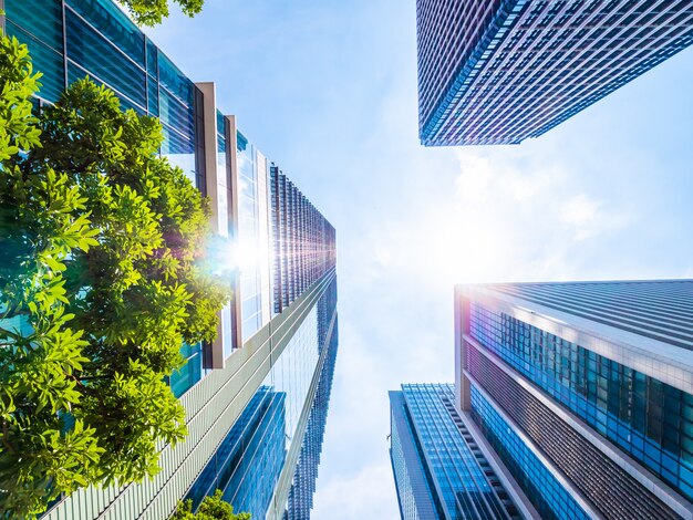 Beautiful skyscraper with architecture and building around city