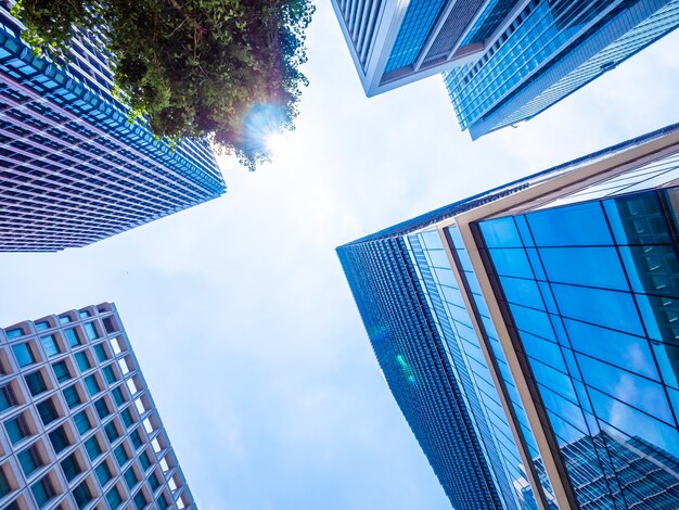 Beautiful skyscraper with architecture and building around city