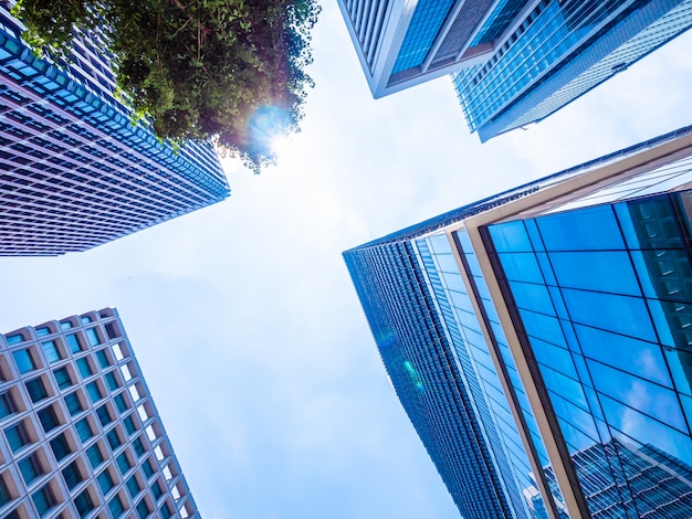 Beautiful skyscraper with architecture and building around city