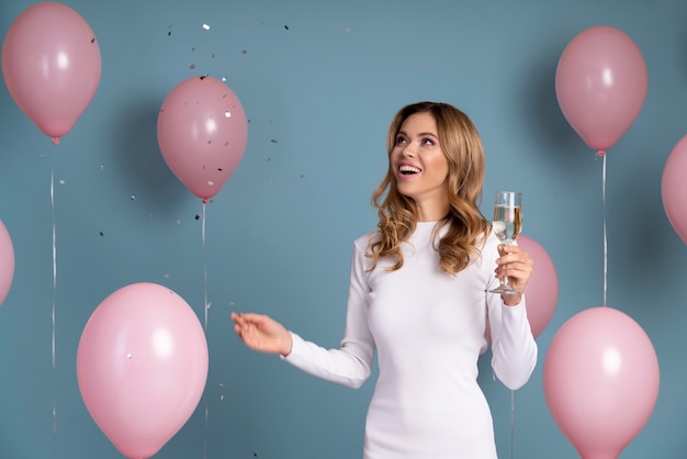 Beautiful smiley woman enjoying a party