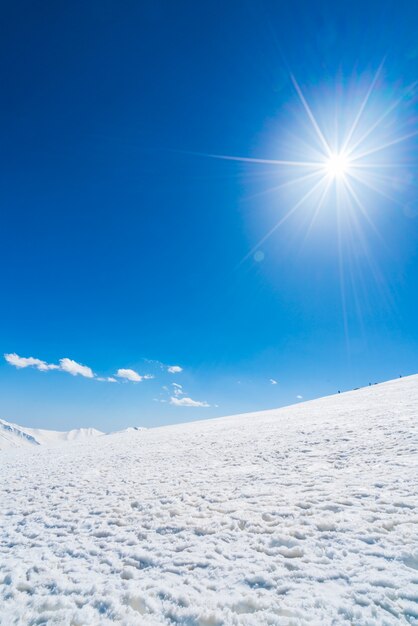 カシミール州、インドの美しい雪山の風景。