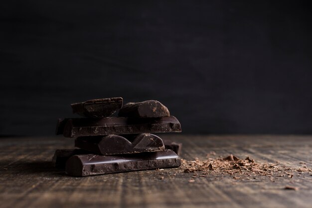 Beautiful still life with chocolate concept