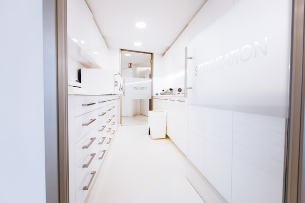 Beautiful stylish white office of a successful doctor