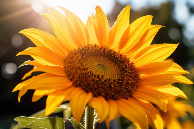 Beautiful sunflower close up