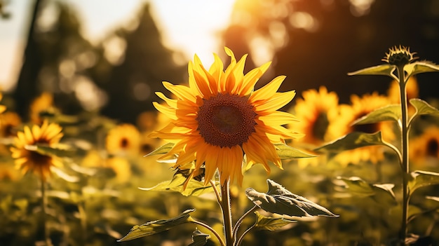 Bellissimo campo di girasoli