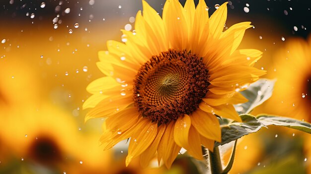 Beautiful sunflower   in nature