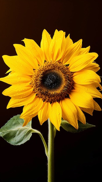 Beautiful sunflower  in studio