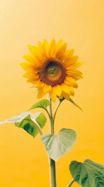 Beautiful sunflower  in studio