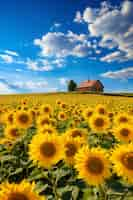 Foto gratuita bellissimo campo di girasoli