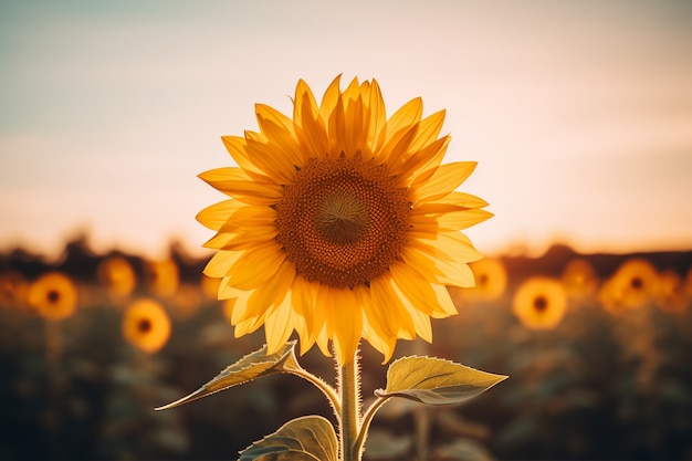 Foto gratuita bellissimo campo di girasoli