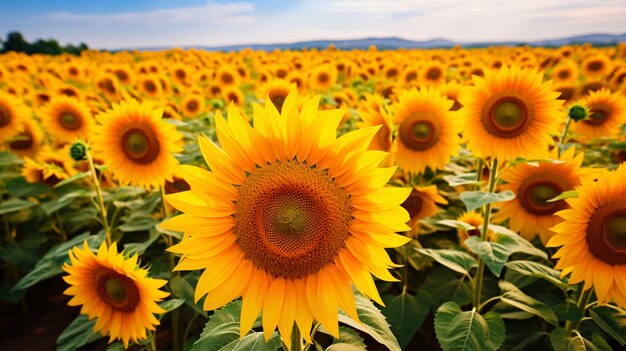 Foto gratuita bellissimo campo di girasoli