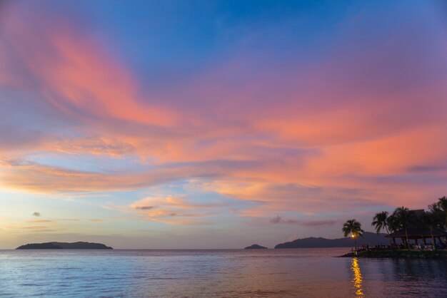 Beautiful sunset with clouds