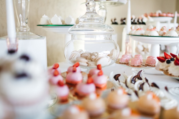 Beautiful sweets on the festive table