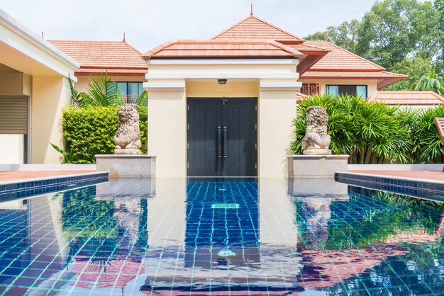 beautiful swimming pool in resort