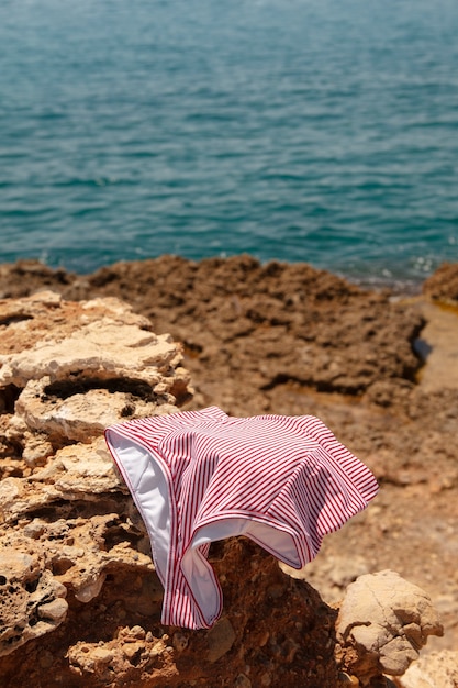 Beautiful swimsuit at seaside