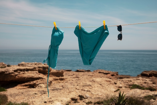 Beautiful swimsuit at seaside