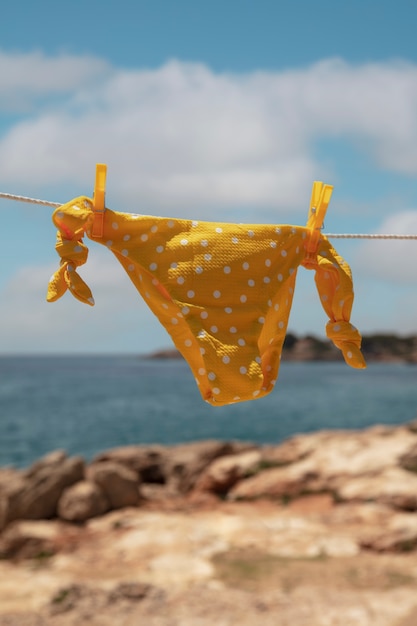 Free photo beautiful swimsuit at seaside