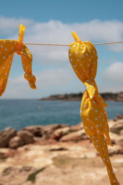 beautiful swimsuit at seaside