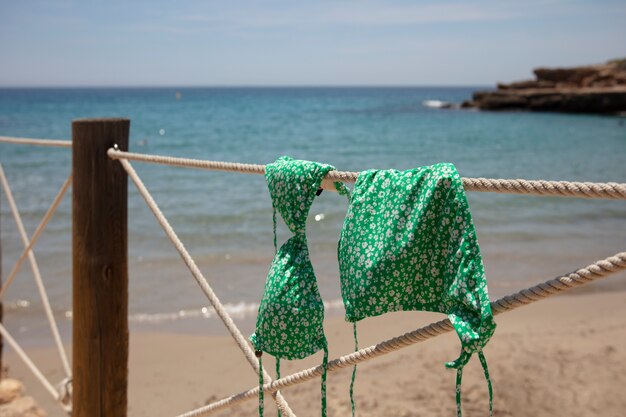 Beautiful swimsuit at seaside