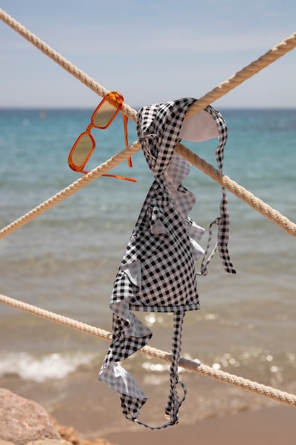 Beautiful swimsuit at seaside