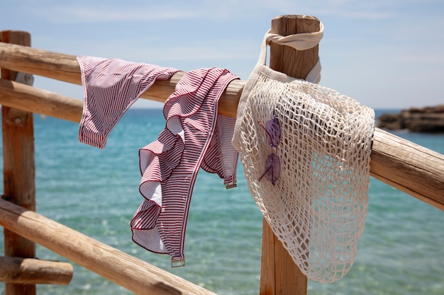 Beautiful swimsuit at seaside