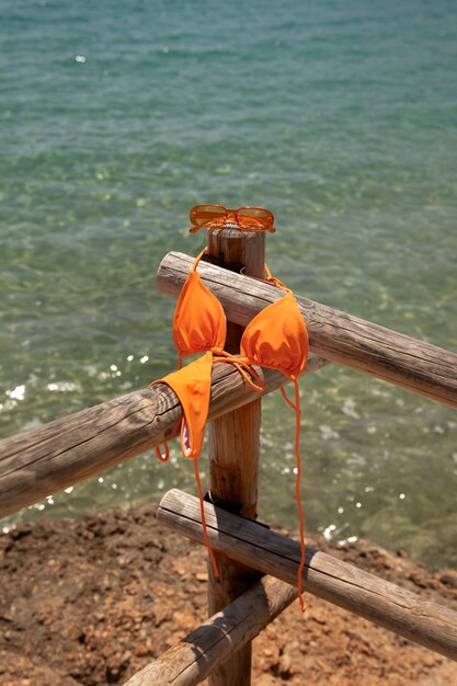 Beautiful swimsuit at seaside