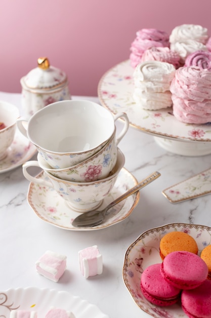 Free photo beautiful tea party assortment