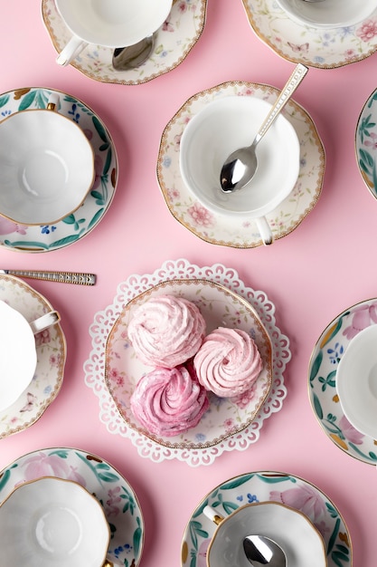 Free photo beautiful tea party composition on a table