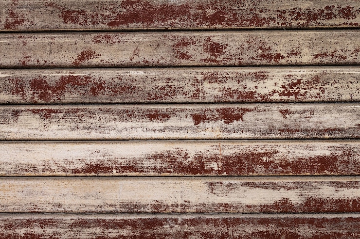 Free Photo beautiful texture of grunge rusty stripes wall. horizontal. pattern. rusty background.