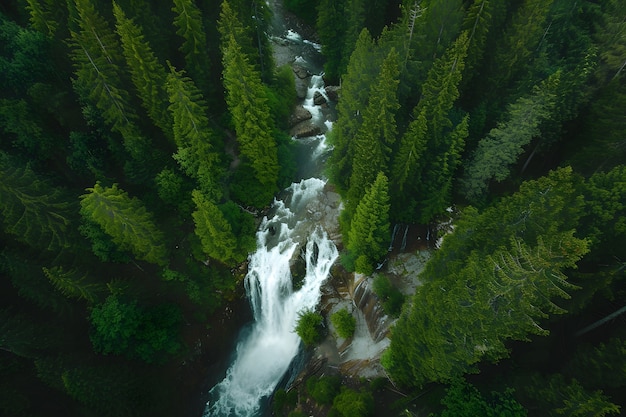 Foto gratuita bella prospettiva del baldacchino degli alberi con paesaggio naturale