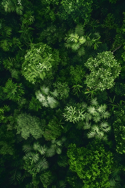 Foto gratuita bella prospettiva del baldacchino degli alberi con paesaggio naturale