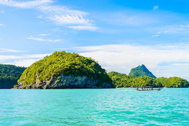 Beautiful tropical island , beach , sea , and ocean