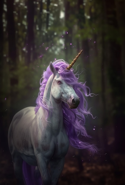 Foto gratuita una bellissima unicorno con i capelli luccicanti.