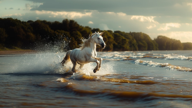 Free Photo beautiful unicorn with shiny hair