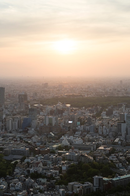 Beautiful urban view daytime high angle