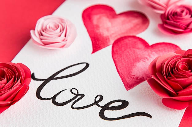 Free photo beautiful valentine's day concept with roses