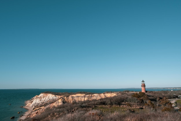 Beautiful view of Gay Head Lighthouse in Aquinnah USA