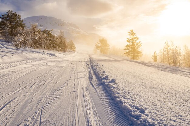 Beautiful view of the Stryn ski area in Norway