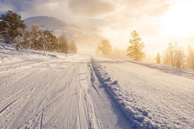 노르웨이 스트린 스키장의 아름다운 전망