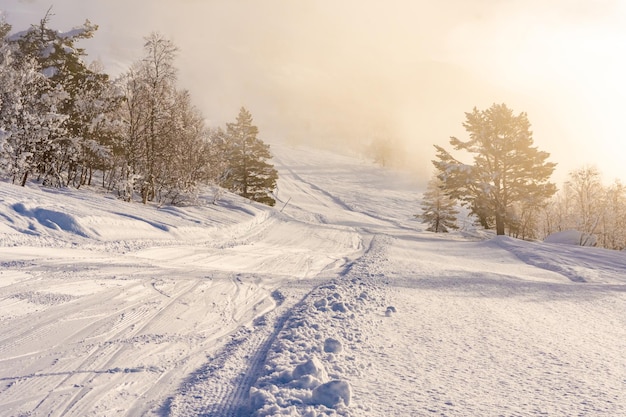 Beautiful view of the Stryn ski area in Norway