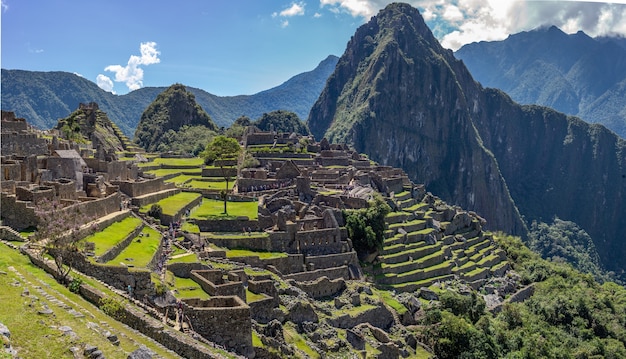 Beautiful views of the Incan citadel Machu Picchu