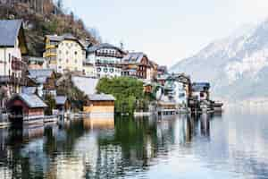 Foto gratuita bellissimo villaggio di hallstatt nella regione del salzkammergut, austria