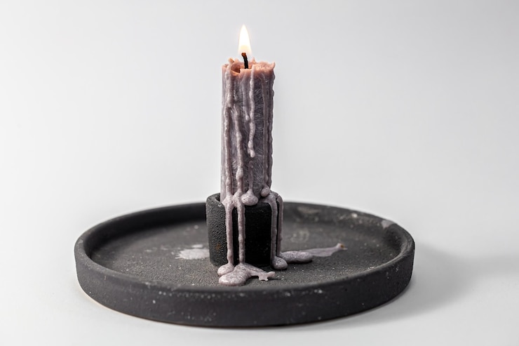 Free Photo beautiful vintage candle on a white background isolated