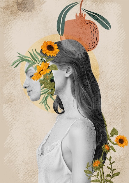 Beautiful vintage collage composition