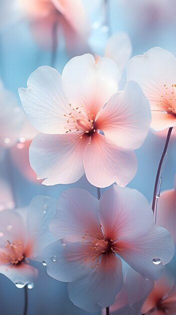 Beautiful wallpaper with pink flowers